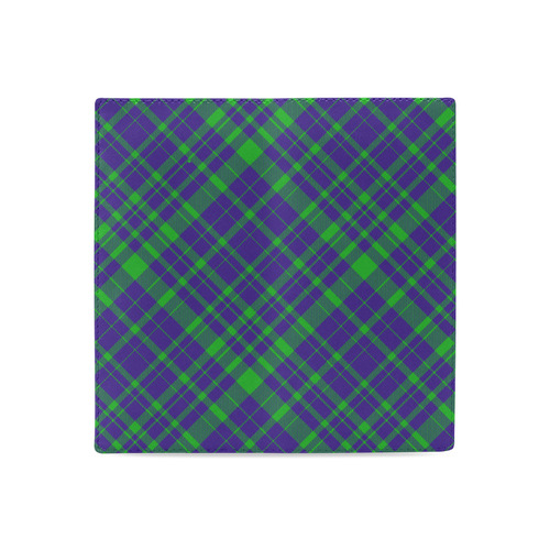 Diagonal Green & Purple Plaid Hipster Style Women's Leather Wallet (Model 1611)