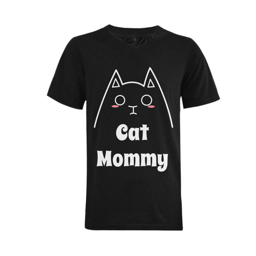 Love My Cat Mommy Men's V-Neck T-shirt  Big Size(USA Size) (Model T10)