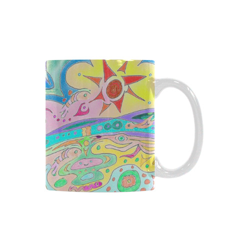 Beltaine Fest Bat and Fish Art Mug 2 White Mug(11OZ)