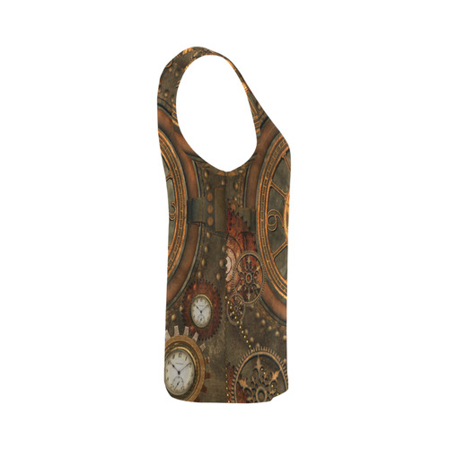 Steampunk, wonderful vintage clocks and gears All Over Print Tank Top for Women (Model T43)