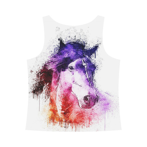 watercolor horse All Over Print Tank Top for Women (Model T43)