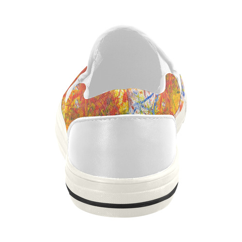 Aflame with Flower Art Women's Slip-on Canvas Shoes (Model 019)