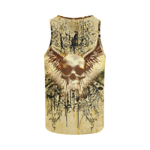 Amazing skull, wings and grunge All Over Print Tank Top for Women (Model T43)