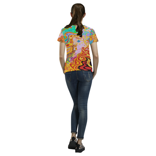 Hair of the Divine Universe Top All Over Print T-Shirt for Women (USA Size) (Model T40)