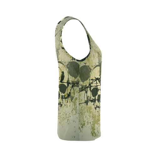 Green skull All Over Print Tank Top for Women (Model T43)