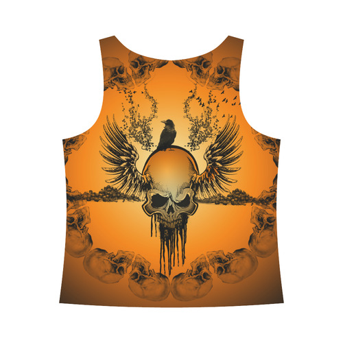 Amazing skull with crow All Over Print Tank Top for Women (Model T43)