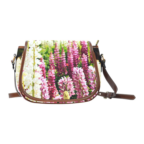 Watercolor Floral Flower Garden Saddle Bag/Large (Model 1649)