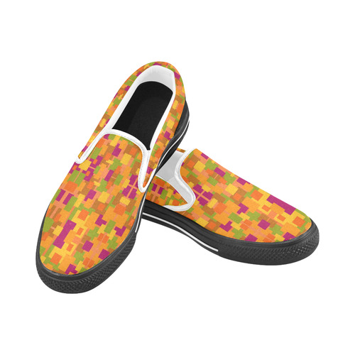 Autumn Spice Design Slip On Shoes Women's Slip-on Canvas Shoes (Model 019)