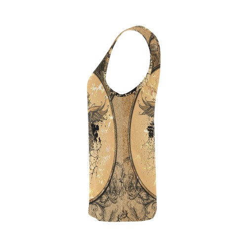 Awesome skull with wings and grunge All Over Print Tank Top for Women (Model T43)