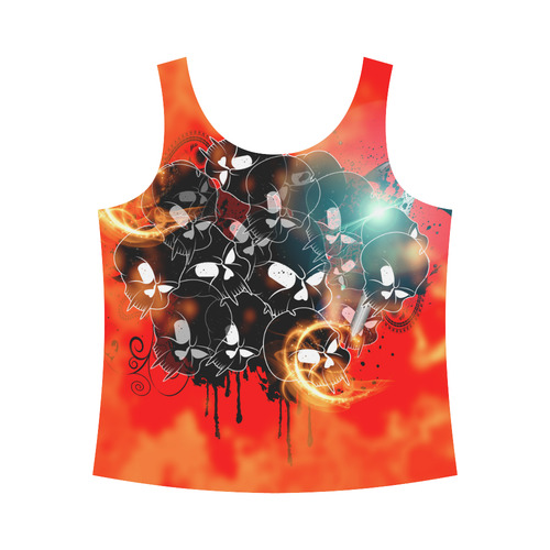 Awesome skulls All Over Print Tank Top for Women (Model T43)