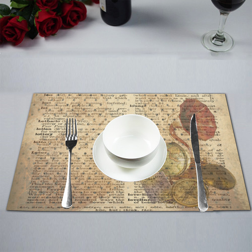 Brown Book Ephemera Placemat 12’’ x 18’’ (Set of 6)