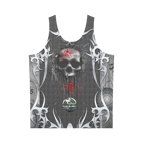 Awesome skull on metal design All Over Print Tank Top for Men (Model T43)