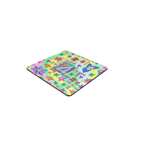 Blessing Marbled Flower Design Coaster Square Coaster