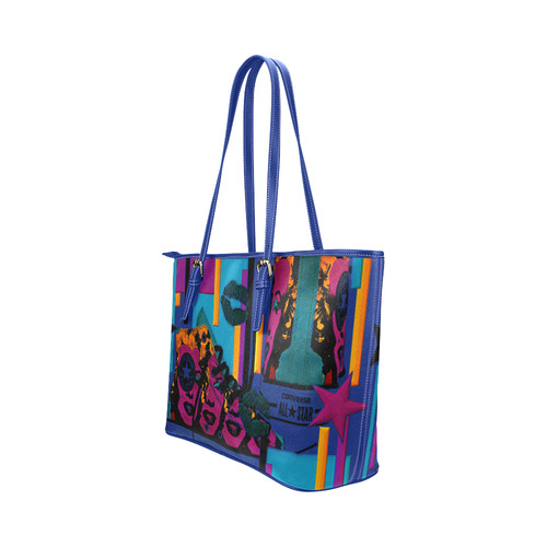 Pop Art Bag Leather Tote Bag/Large (Model 1651)