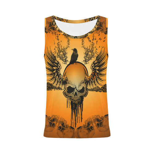 Amazing skull with crow All Over Print Tank Top for Women (Model T43)