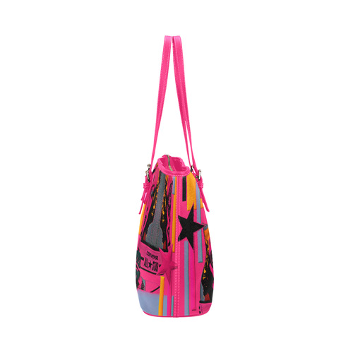 Pop Art Bag Leather Tote Bag/Large (Model 1651)