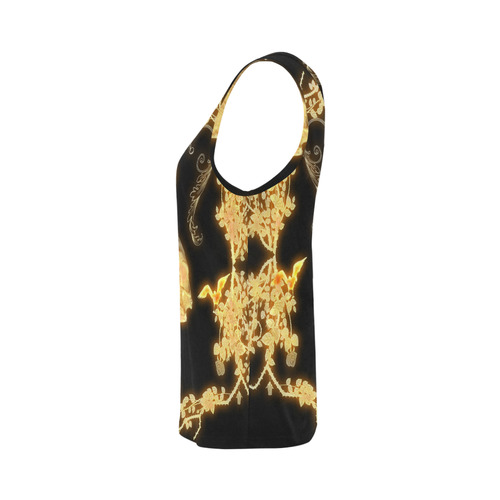 Yellow skull All Over Print Tank Top for Women (Model T43)