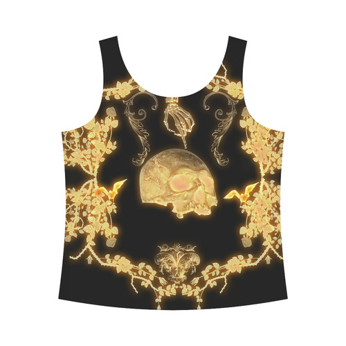 Yellow skull All Over Print Tank Top for Women (Model T43)