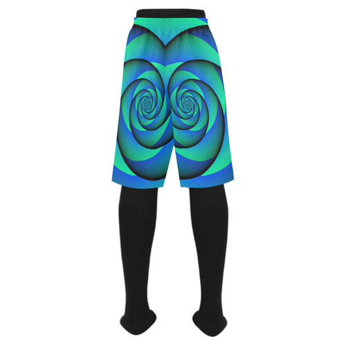 POWER SPIRAL - WAVES blue green Men's Swim Trunk (Model L21)