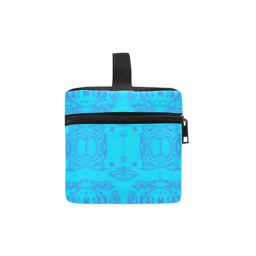 Abstract Blue and Turquoise Damask Pattern Lunch Bag/Large (Model 1658)