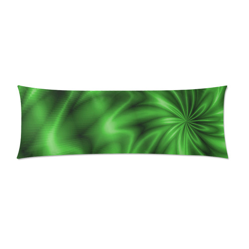 Green Shiny Swirl Custom Zippered Pillow Case 21"x60"(Two Sides)