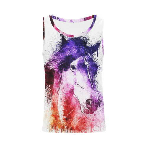 watercolor horse All Over Print Tank Top for Women (Model T43)