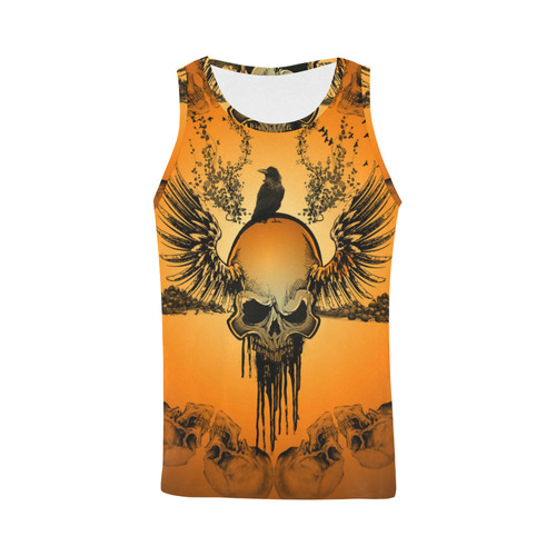 Amazing skull with crow All Over Print Tank Top for Men (Model T43)