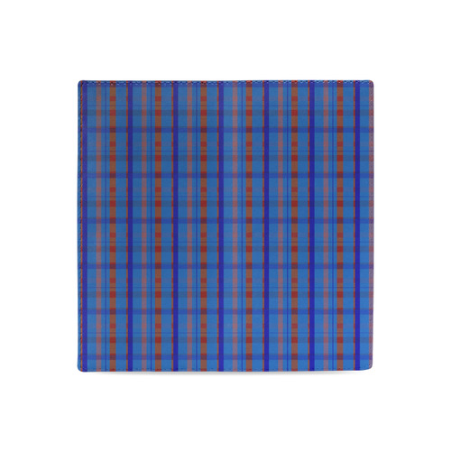Royal Blue Plaid Hipster Style Women's Leather Wallet (Model 1611)