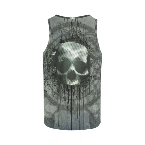 Awesome skull with bones and grunge All Over Print Tank Top for Women (Model T43)
