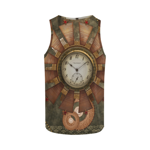 Steampunk, wonderful clocks in noble design All Over Print Tank Top for Women (Model T43)