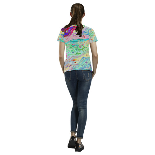 Beltaine Seashore Dreaming Art Top All Over Print T-Shirt for Women (USA Size) (Model T40)