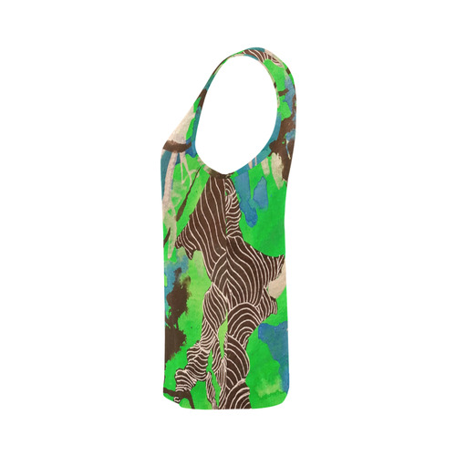 Green Abstract All Over Print Tank Top for Women (Model T43)