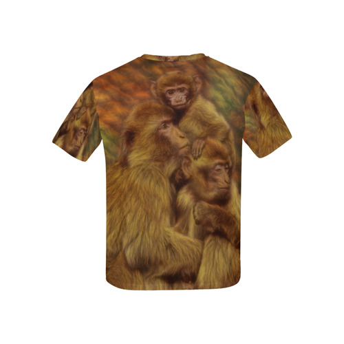 Cute Monkey Family Cuddles Kids' All Over Print T-shirt (USA Size) (Model T40)