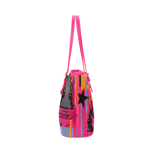 Pop Art Bag Leather Tote Bag/Large (Model 1651)