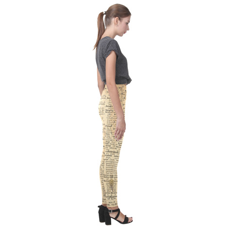 Brown Book Ephemera Cassandra Women's Leggings (Model L01)