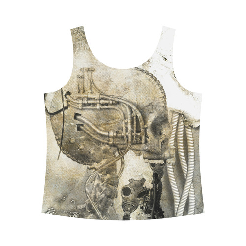 Awesome technical skull, vintage design All Over Print Tank Top for Women (Model T43)