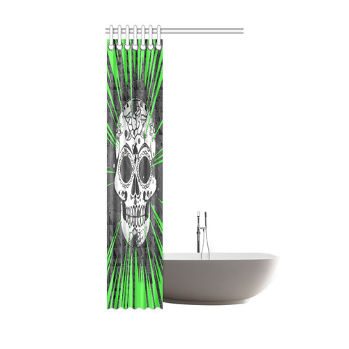 skull and green by JamColors Shower Curtain 36"x72"
