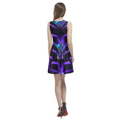 Purple Thea Sleeveless Skater Dress(Model D19)