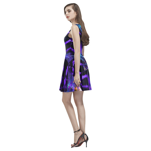 Purple Thea Sleeveless Skater Dress(Model D19)