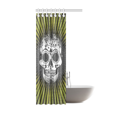 skull with lightbeams B by JamColors Shower Curtain 36"x72"