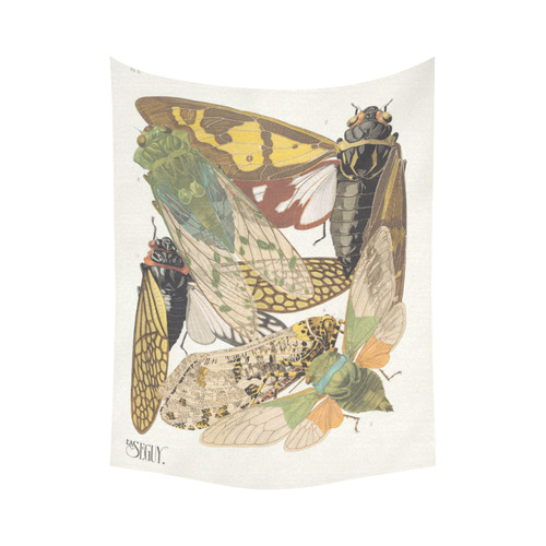Eugène Séguy Art Deco Insectes 9b Cotton Linen Wall Tapestry 60"x 80"