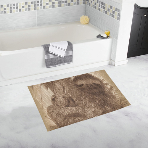 Awesome Animal- sketchy Sloth Bath Rug 20''x 32''