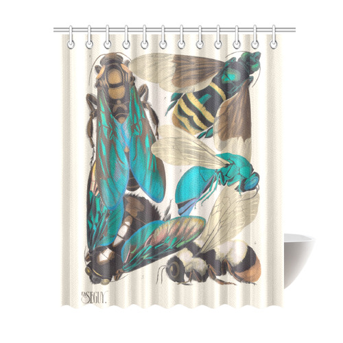 Eugène Séguy Art Deco Insects 12b Shower Curtain 69"x84"