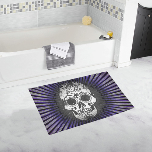 skull with lightbeams D by JamColors Bath Rug 20''x 32''