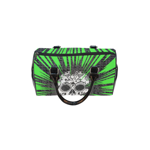 skull and green by JamColors Boston Handbag (Model 1621)