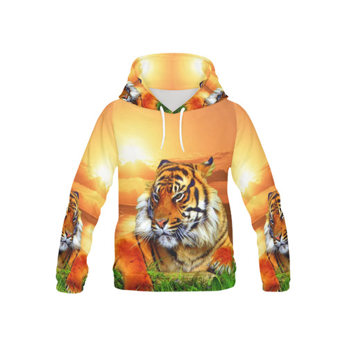 Sumatran Tiger All Over Print Hoodie for Kid (USA Size) (Model H13)