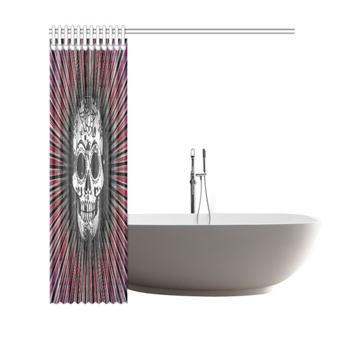 skull with lightbeams A by JamColors Shower Curtain 69"x72"