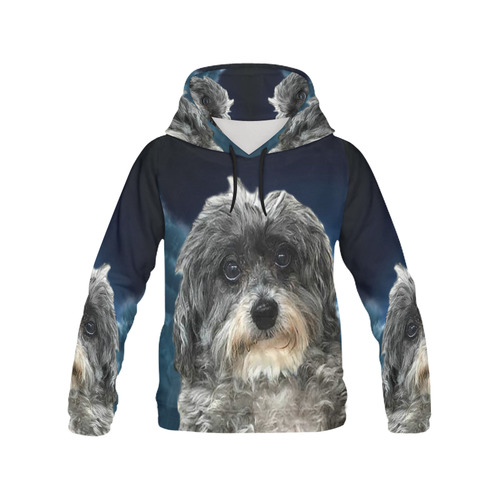 Dog Poodle Cross All Over Print Hoodie for Men (USA Size) (Model H13)