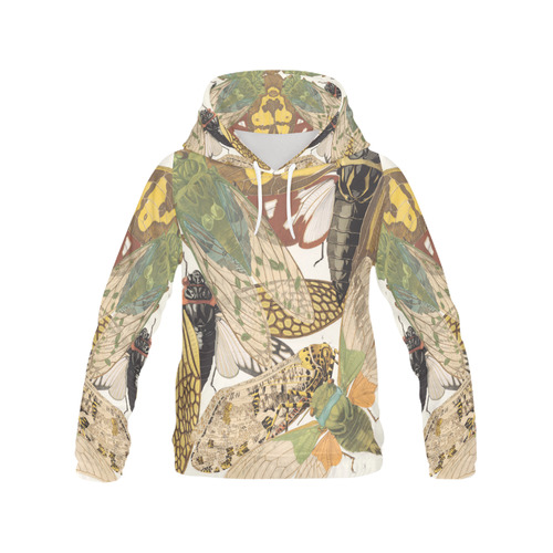Eugène Séguy Art Deco Insectes 9 All Over Print Hoodie for Women (USA Size) (Model H13)