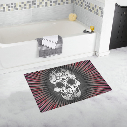 skull with lightbeams A by JamColors Bath Rug 20''x 32''